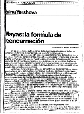 Mayas: la formula de reencarnación I